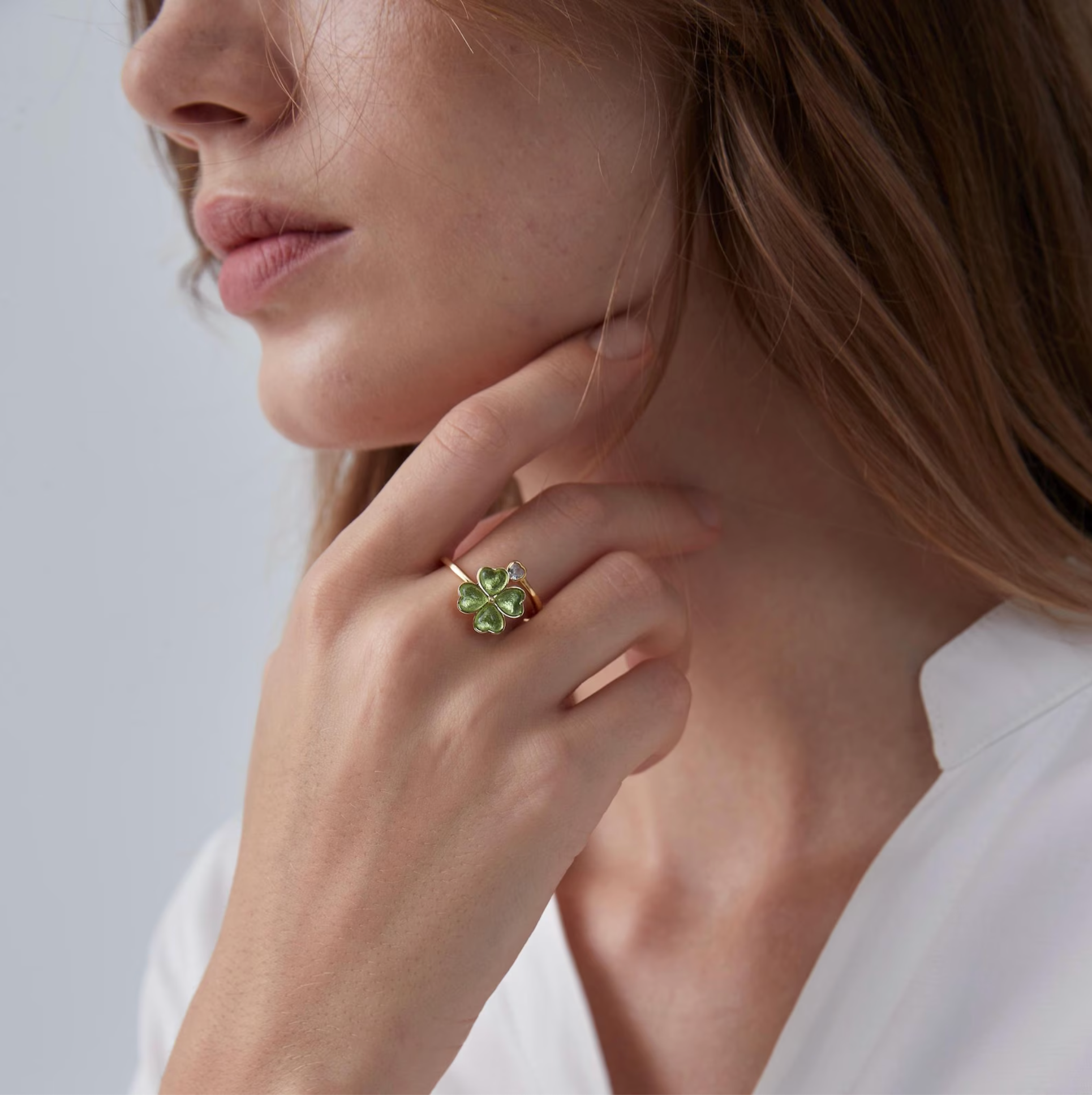 Vierblättriges Kleeblatt Ring