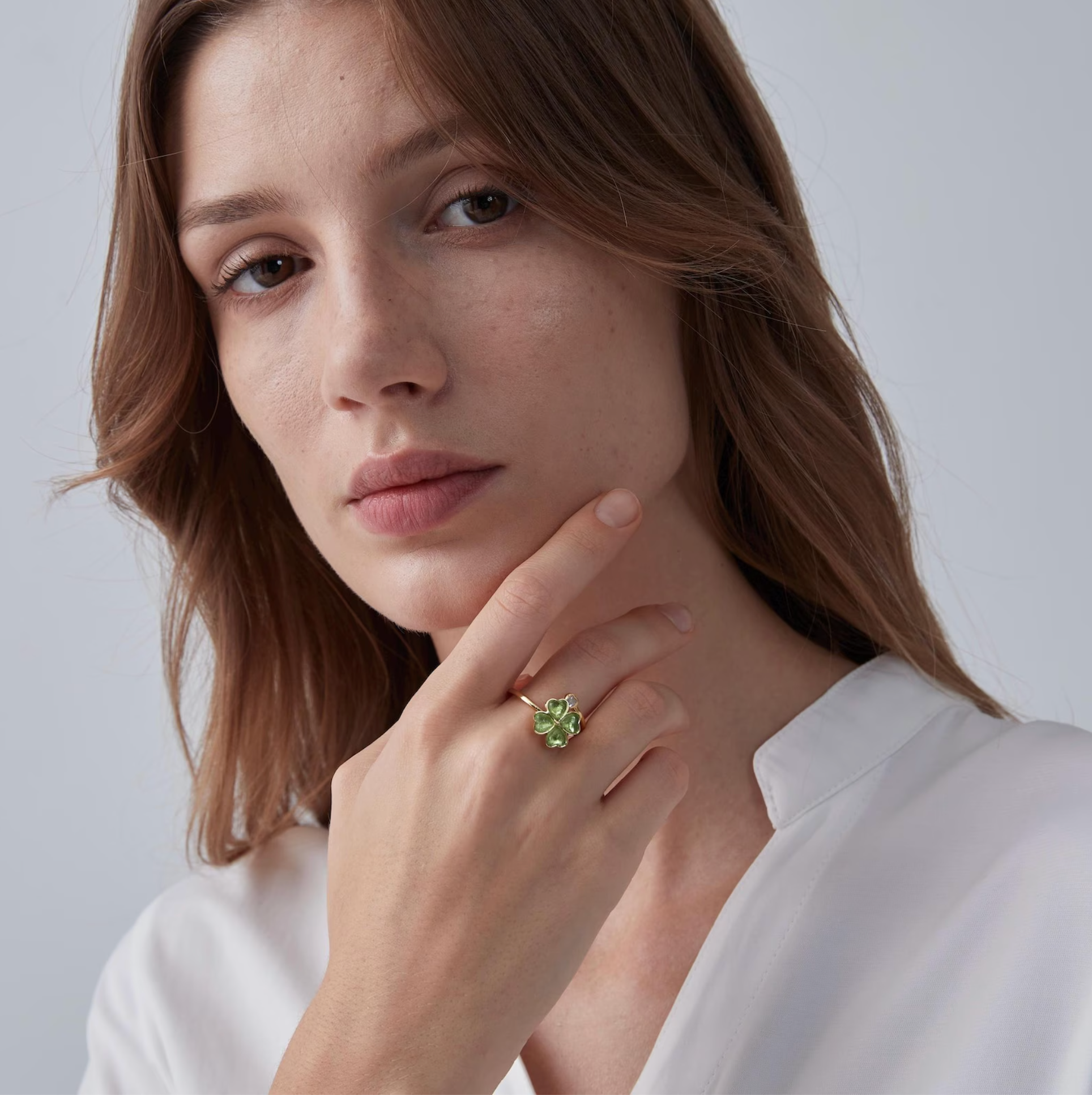 Vierblättriges Kleeblatt Ring