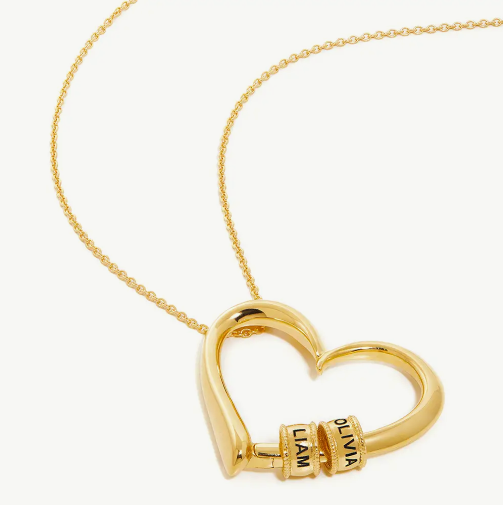 Collana con nome a forma di cuore personalizzata