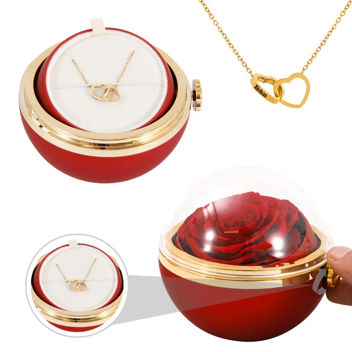 Personalisierte Herz Halskette mit Liebesbox