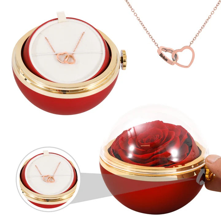 Personalisierte Herz Halskette mit Liebesbox