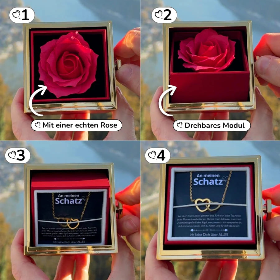 Personalisierte Herz Halskette mit Liebesbox